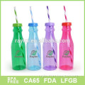 Promational big capacity & print area plastic water bottle with straw
